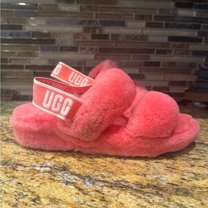 UGG Oh Yeah Slides Slipper Sandal Double Strap Pink Berry Womens Size 8